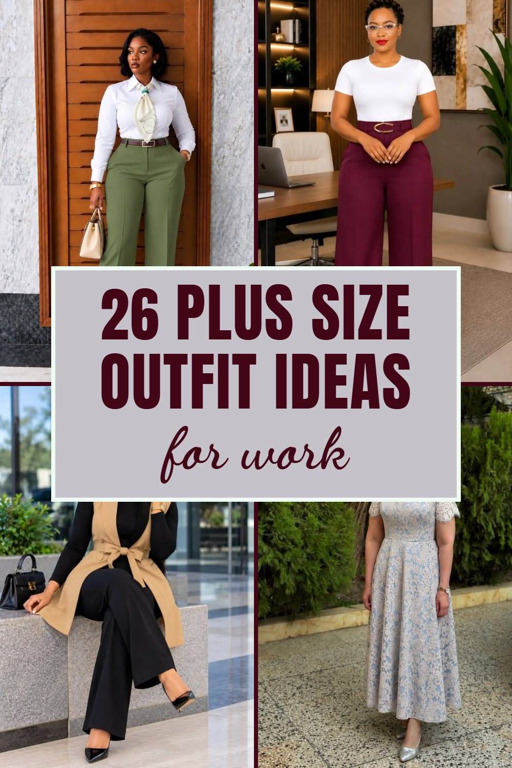 Pinterest pin: 26 plus size outfit ideas for work